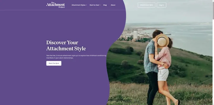 Screenshot of The Attachment Project website
